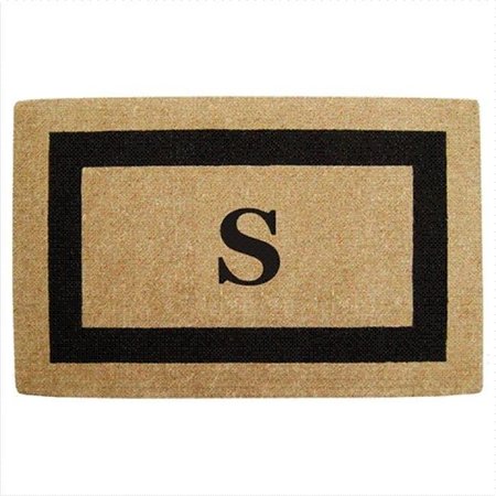 NEDIA HOME Nedia Home 02080S Single Picture - Black Frame 30 x 48 In. Heavy Duty Coir Doormat - Monogrammed S O2080S